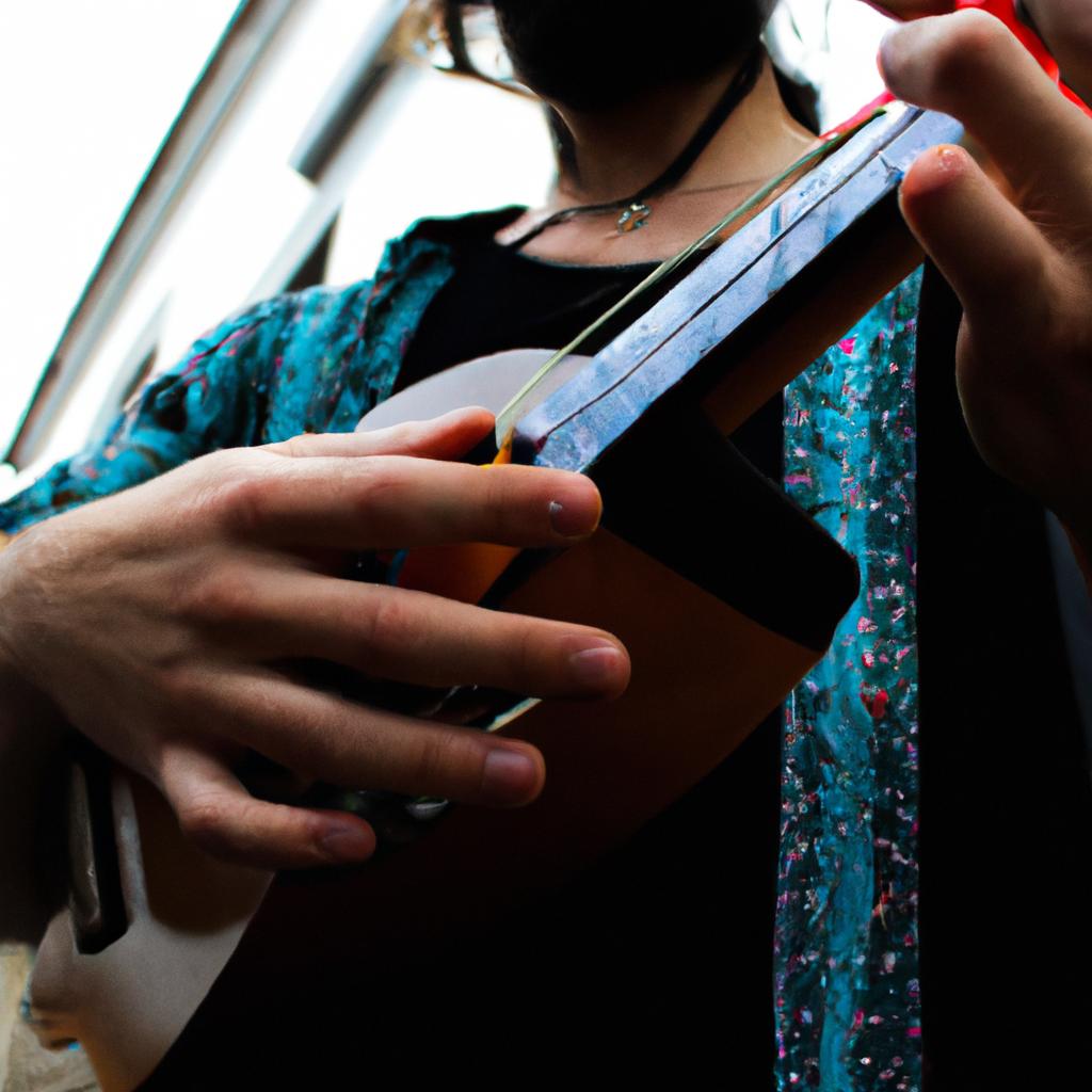 Person playing a tango instrument